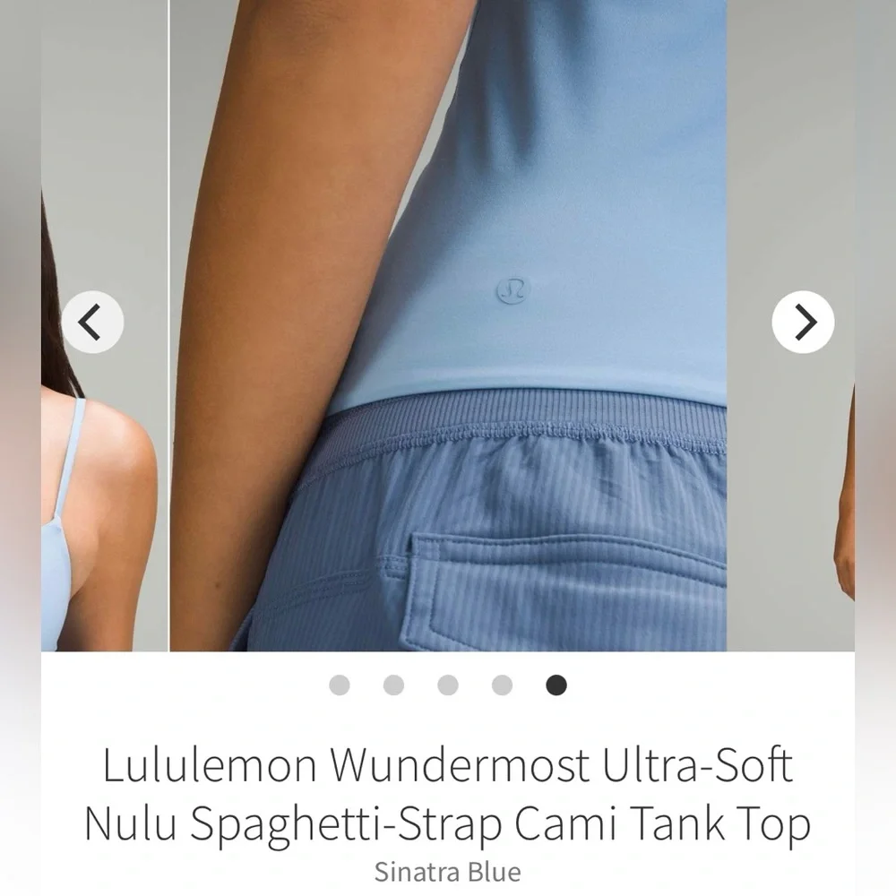 Lululemon Wundermost Ultra-Soft Nulu Spaghetti-Strap Cami Tank Sinatra blue Med - Picture 5 of 12